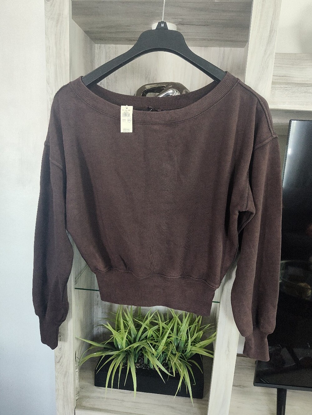 Aerie SZ XS Women’s Brown Scoop Neck Pullover Sweater New With Tags